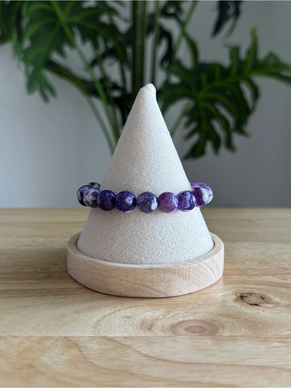 Purple Marbled Beaded Stretch Bracelet w/ Silver Star Charm | Ryze Party